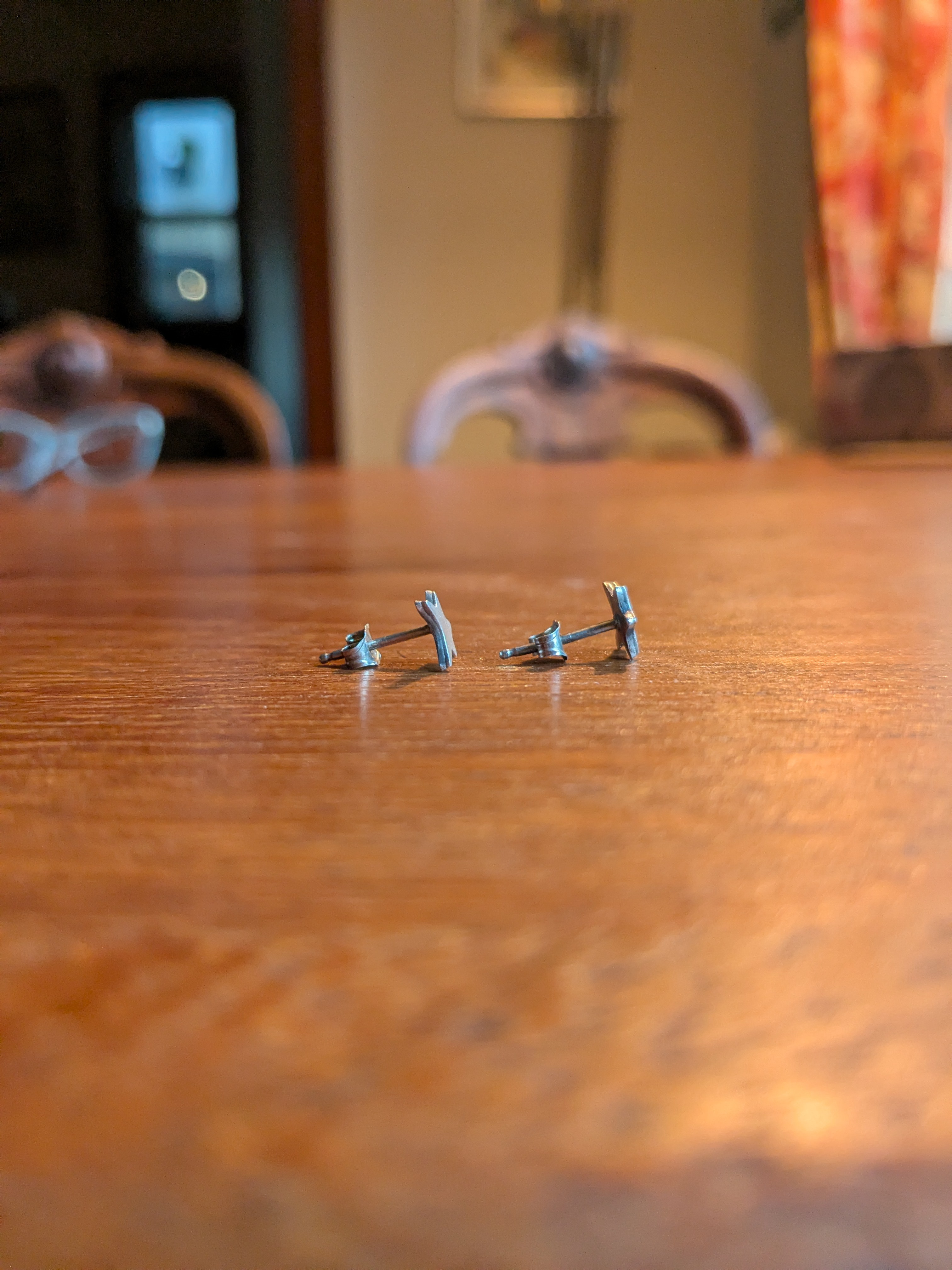 Silver Asymmetrical Star Earrings/Studs - photo 3
