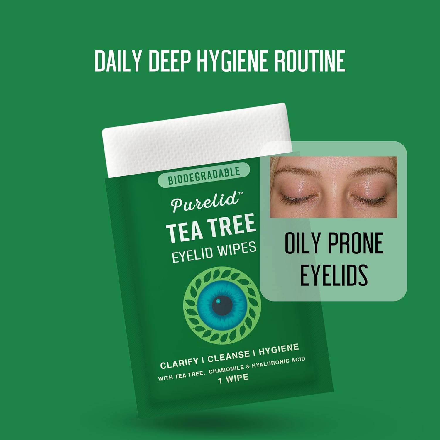 PURELID Tea Tree Eyelid Wipes 100 Tea Tree Oil Eye Wipes