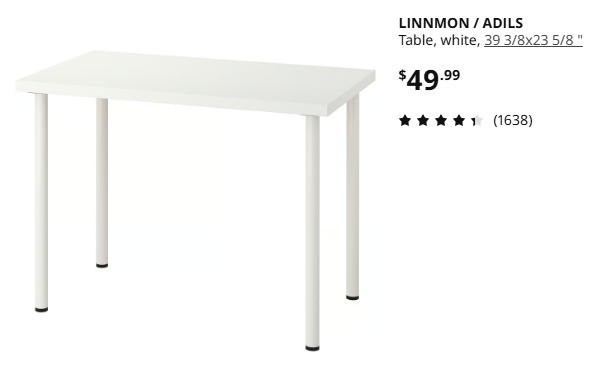 White Desk (Delivery Available)