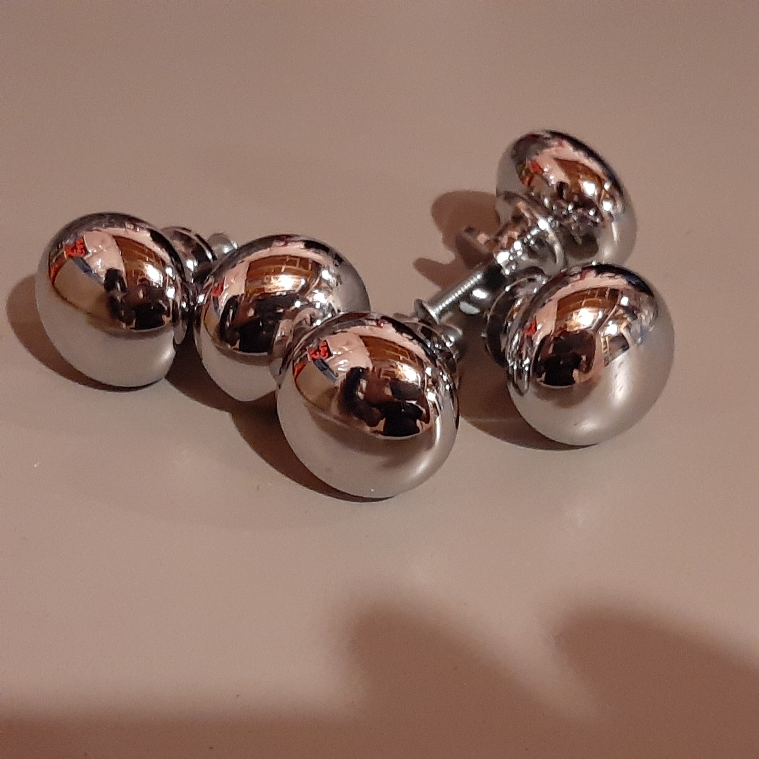 Set of 5 Chrome Cabinet Knobs - photo 2