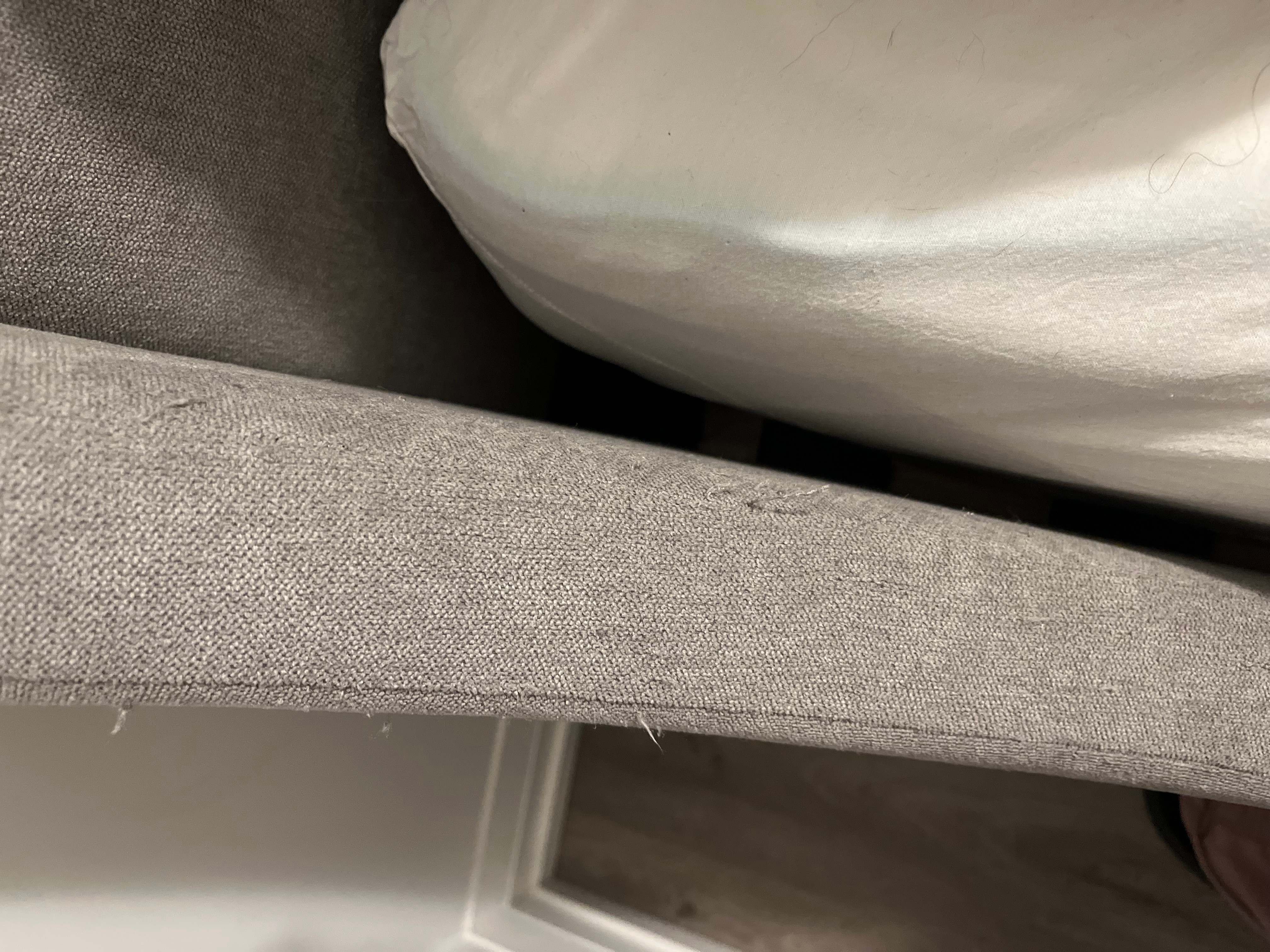 Grey Upholstered Wingback Bed Frame - photo 3