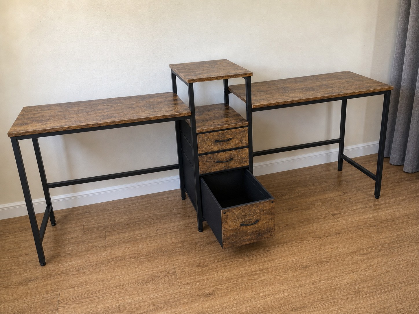 93" 2-Person Computer Desk + Power Outlets - $60 - photo 2