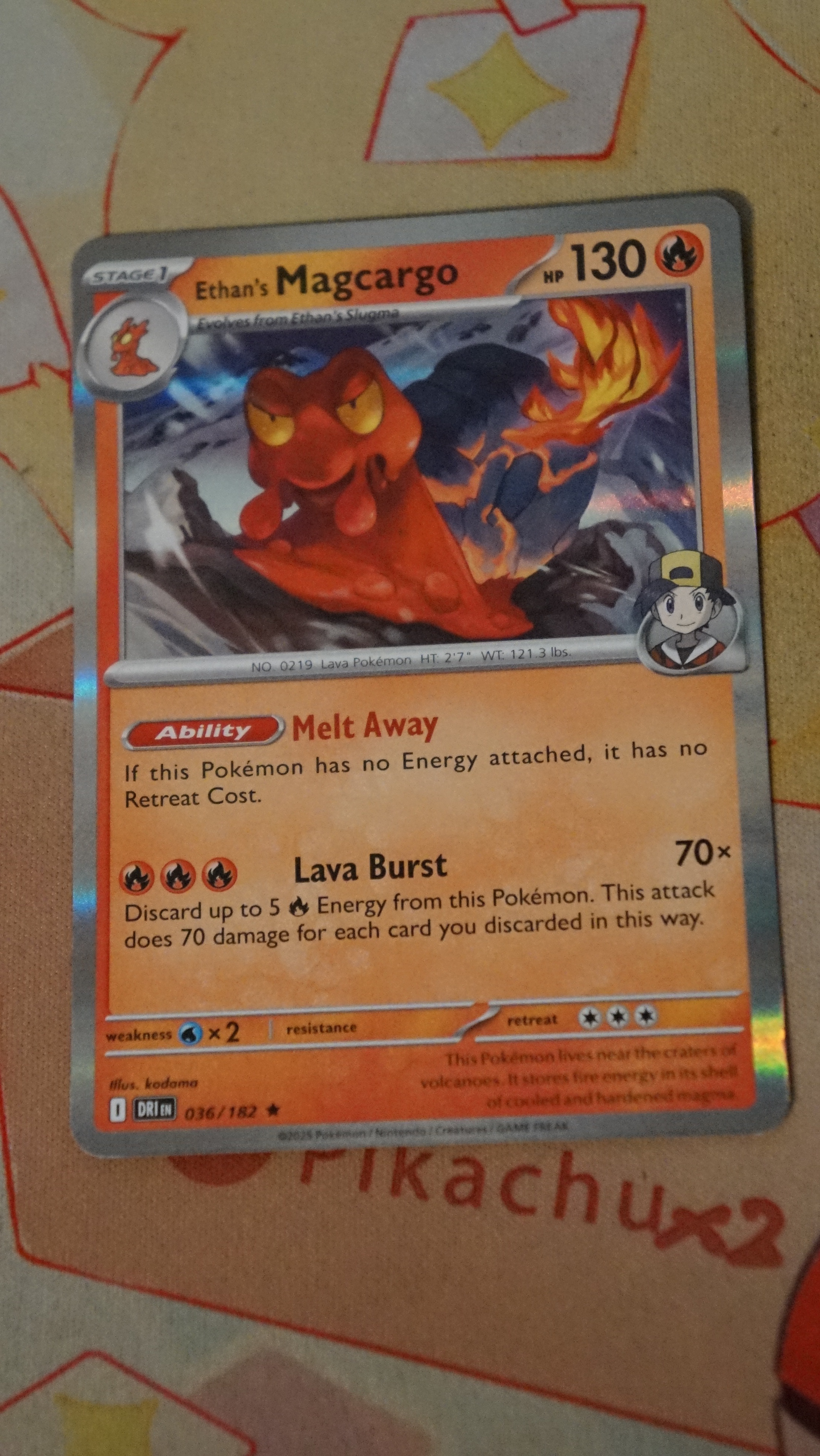 Pokemon Ethan's Magcargo 036/182 Destined Rivals Holo NM - photo 3