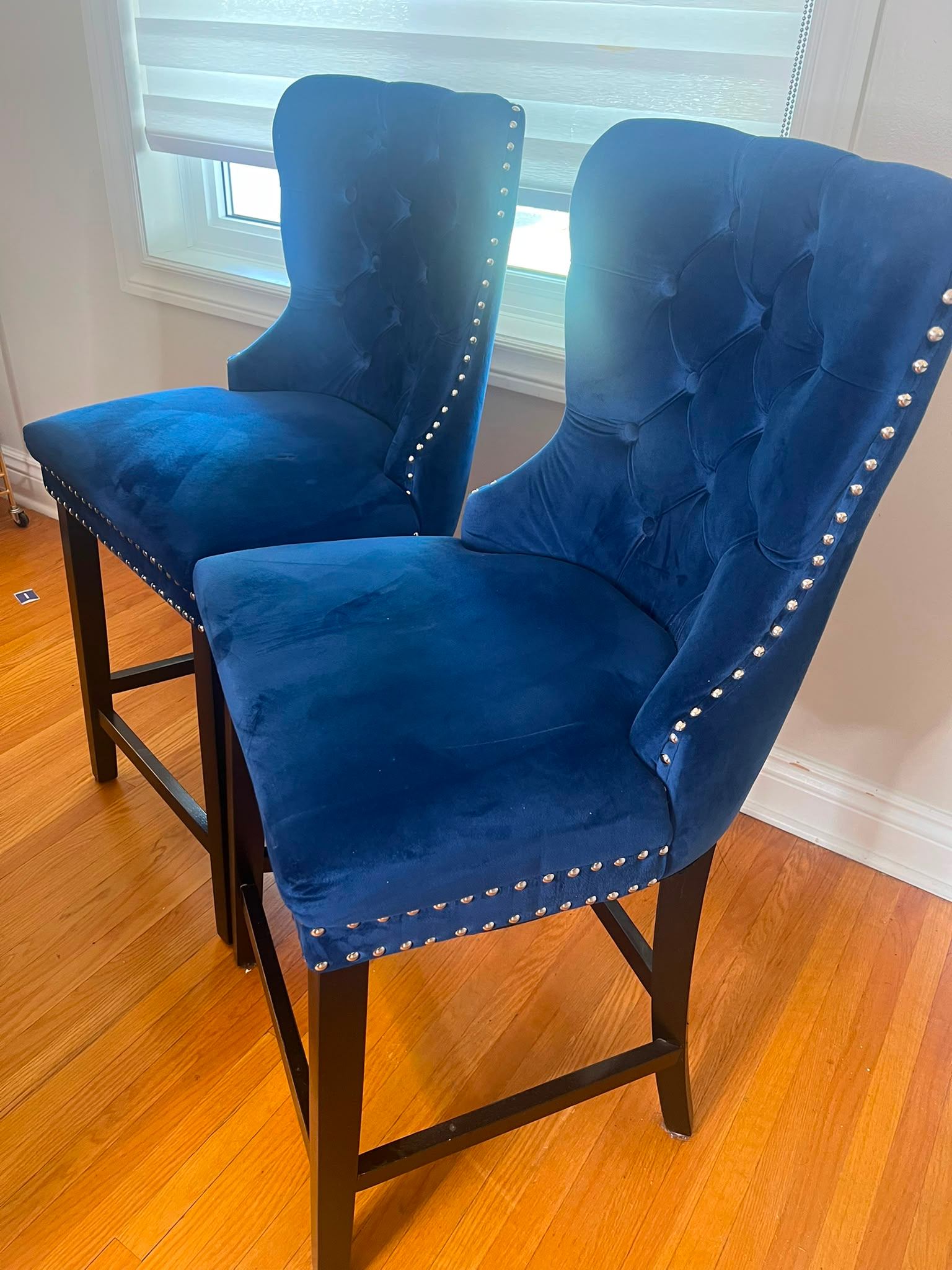 Baxton Studio Howell Fabric Counter Stool in Navy blue - photo 2