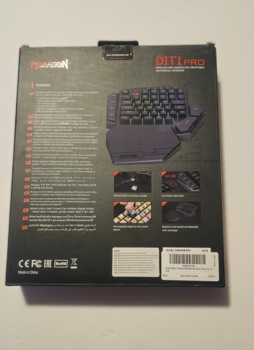 NEW Redragon DITI PRO One-Handed Mechanical Gaming Keyboard - photo 2