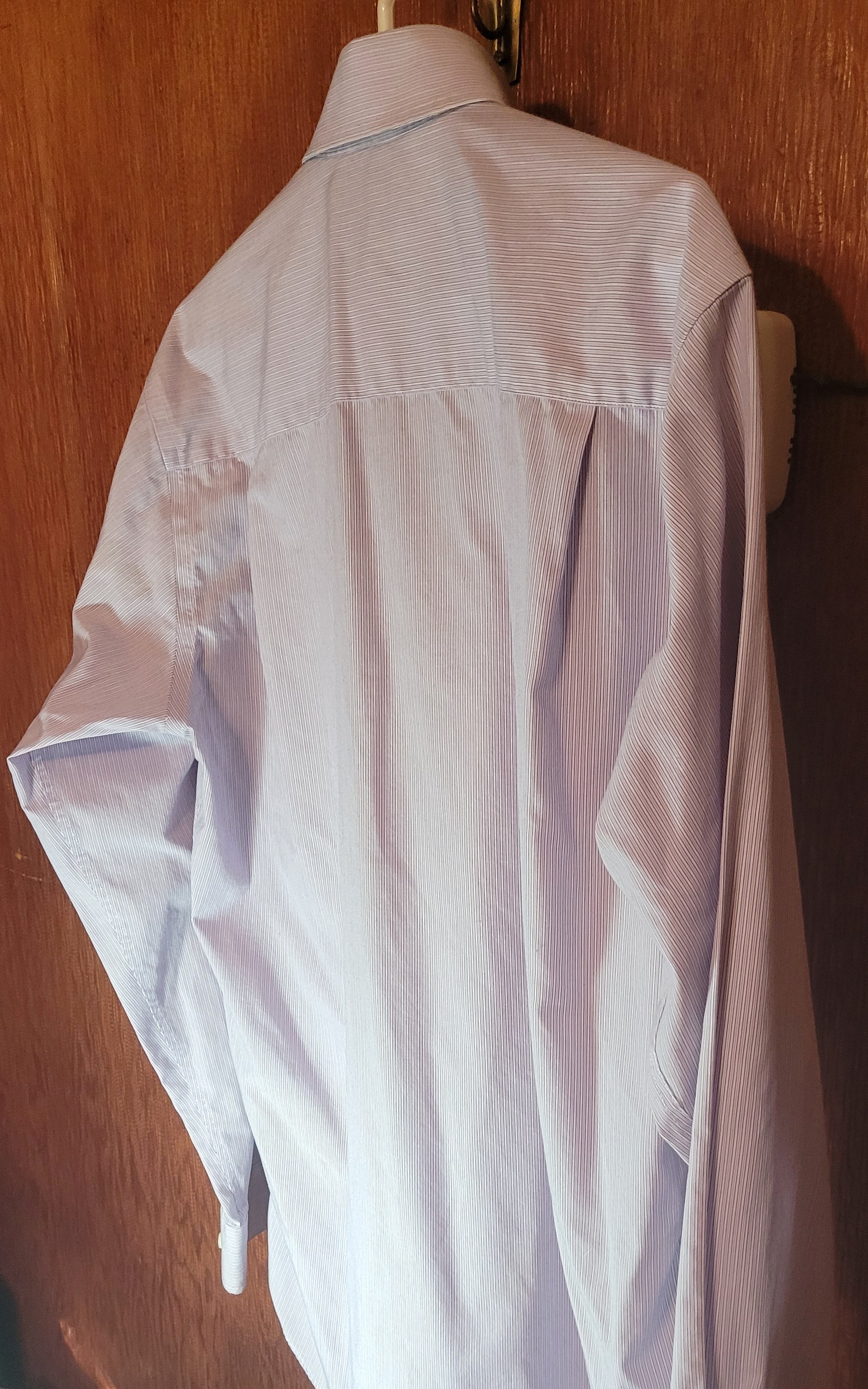 Forsyth Men Medium Lavender Pinstripe Dress Shirt 15-15.5 34 - photo 5