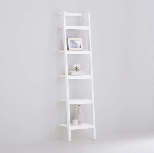 Crate & Barrel White Leaning Bookshelf and Desk - photo 2