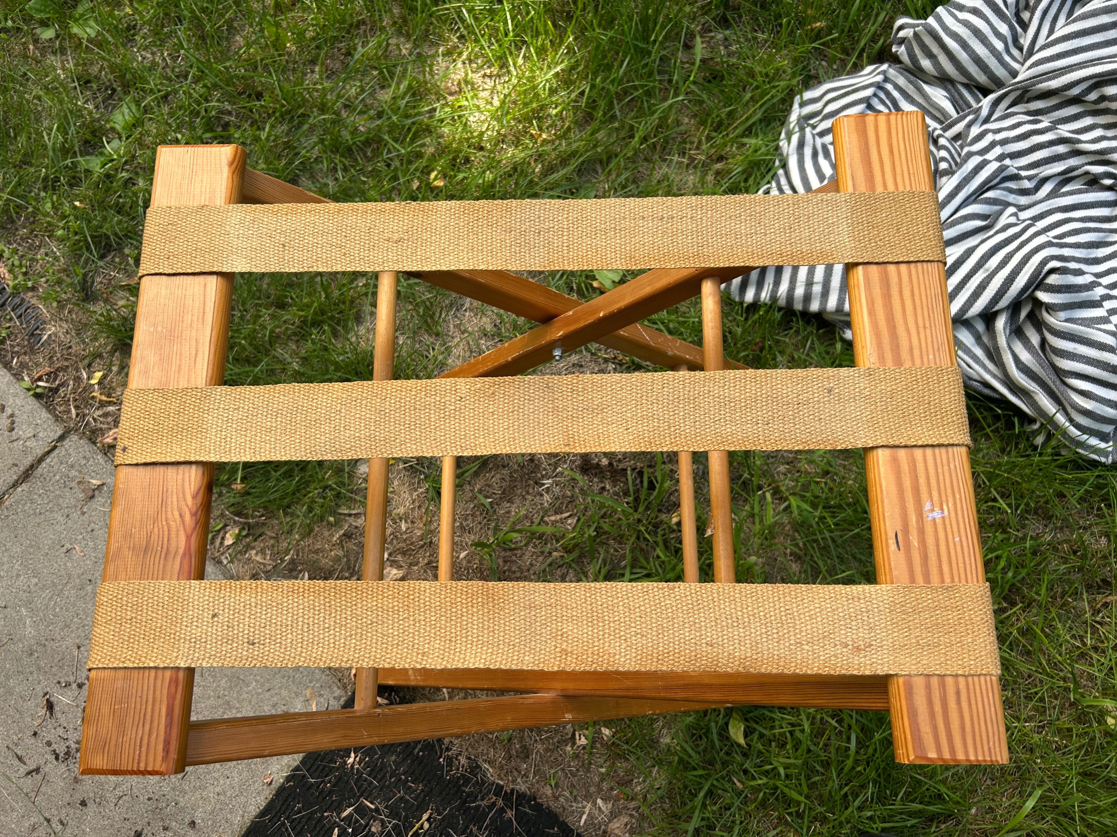 80s Vintage Wooden Luggage Rack - photo 2