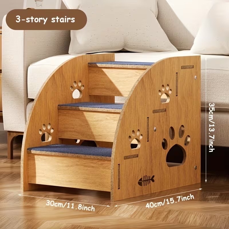 3 Step Wooden Pet Stairs