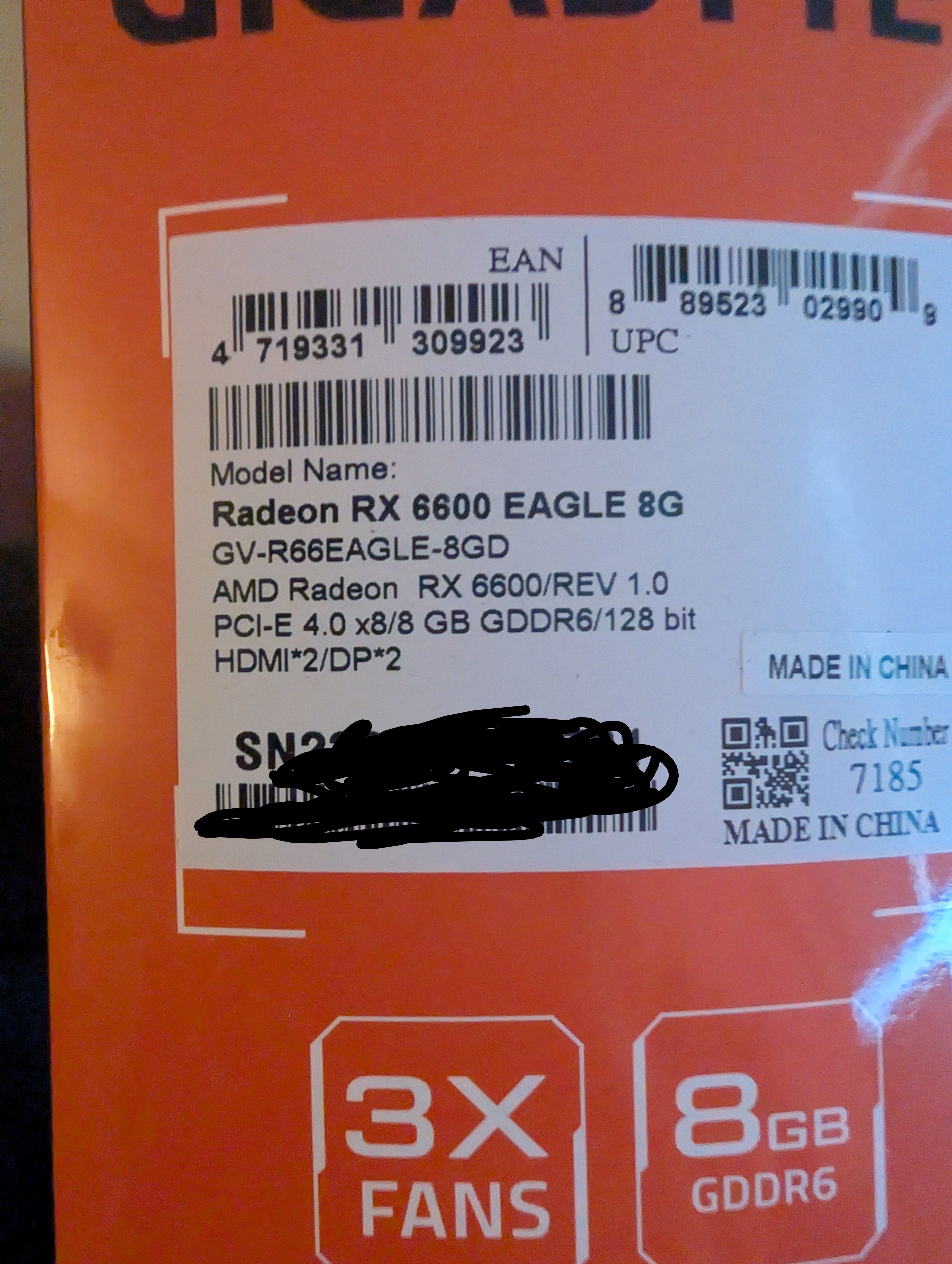 Gigabyte AMD Radeon RX 6600 Eagle 8G - GPU Graphics Card - photo 4
