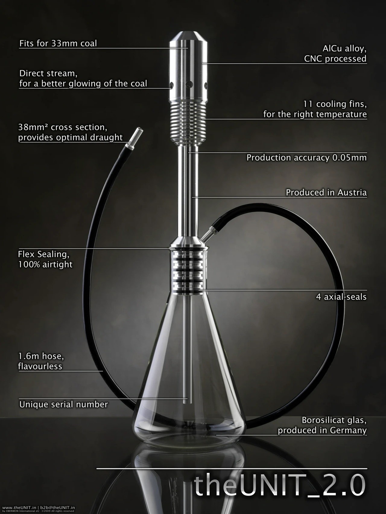 Shisha 2.0 Titanium Austrian Engineered Hookah - photo 2