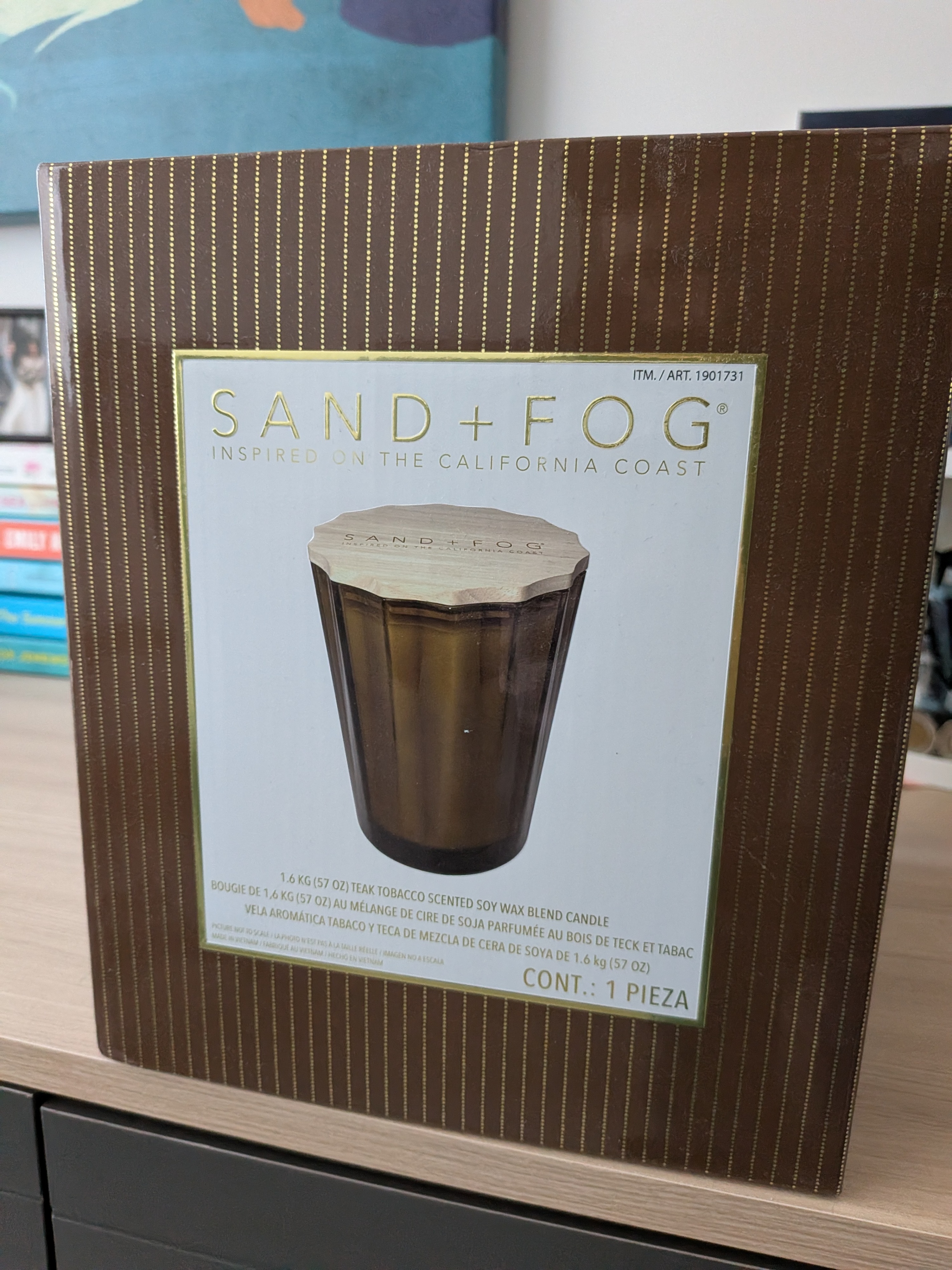 New Sealed Sand + Fog Teak Tobacco 57 oz Luxury Candle