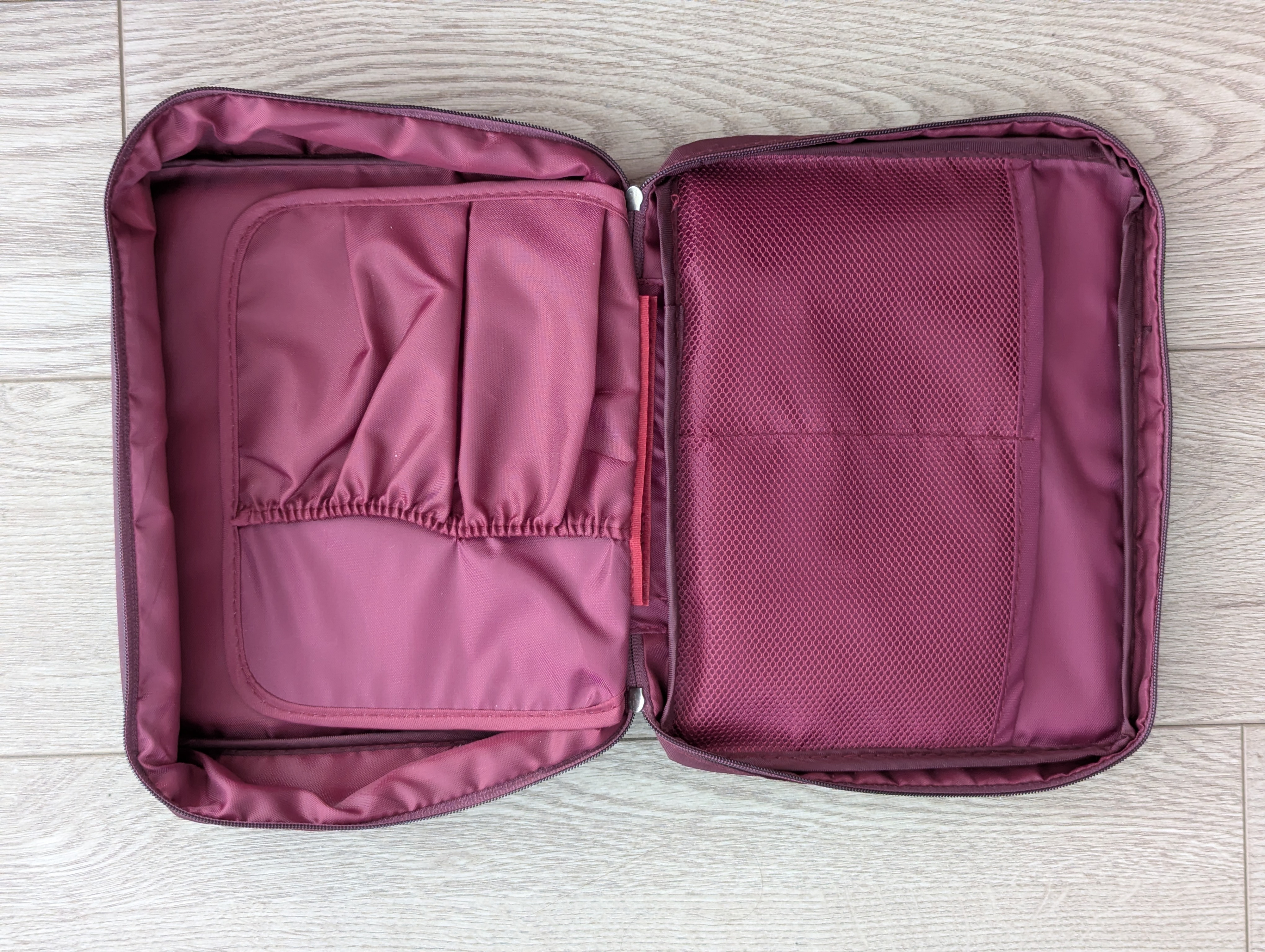 Burgundy Travel Organizer Pouch with Removable Insert - photo 3