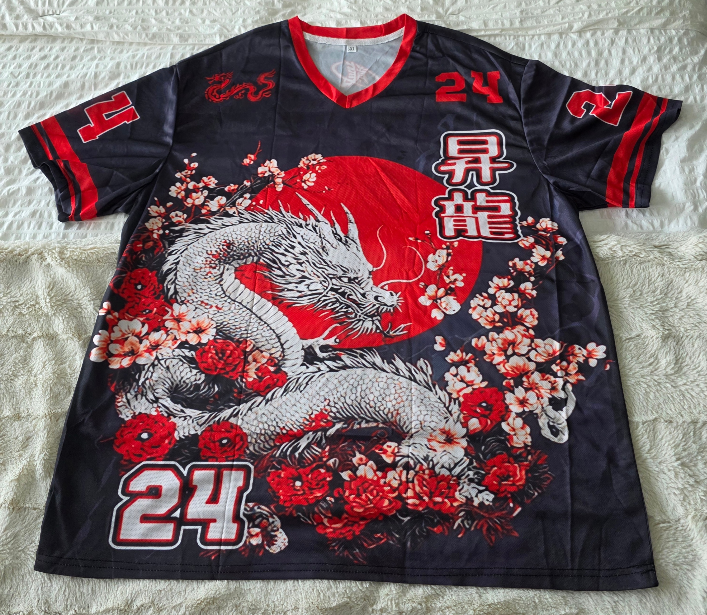 "RYUJIN"-Dragon Print Mesh Jersey-Unisex 2XL-BRAND NEW