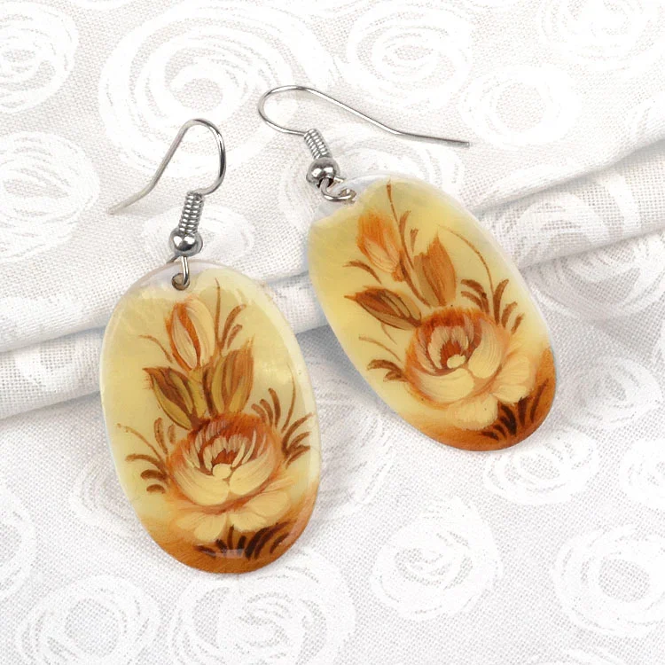 Floral Teardrop Dangle Earrings