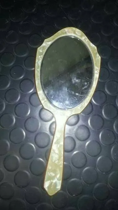 Vintage Tortoise Shell Hand Held Mirror - photo 2