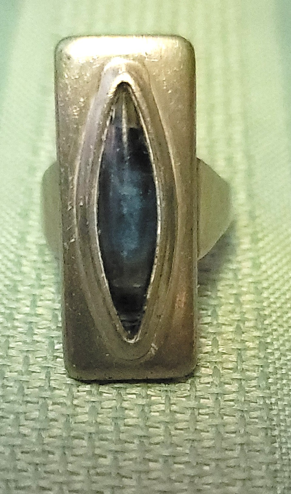 1960s Jørgen Jensen Denmark Pewter Ring #230 Blue Glass - photo 5