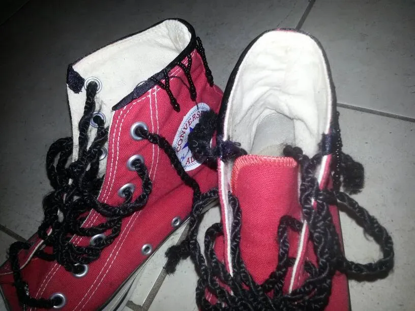Fancy Converse One Star Bead-Embellished OOAK High Tops - photo 3