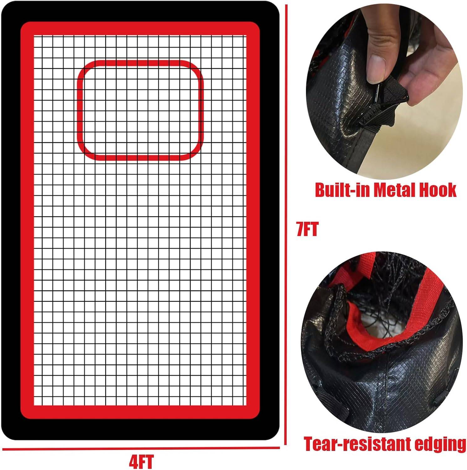 4x7 Ft Lacrosse Rebounder Replacement Net with Bungees, Net Only - photo 2