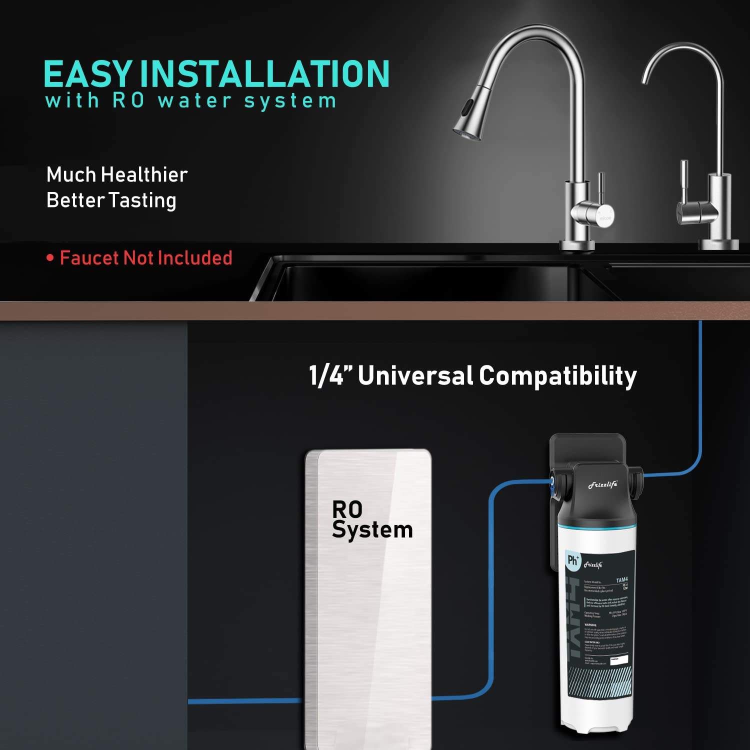 Frizzlife TAM4 Under Sink Inline Water Filter - Alkaline PH.... - photo 4