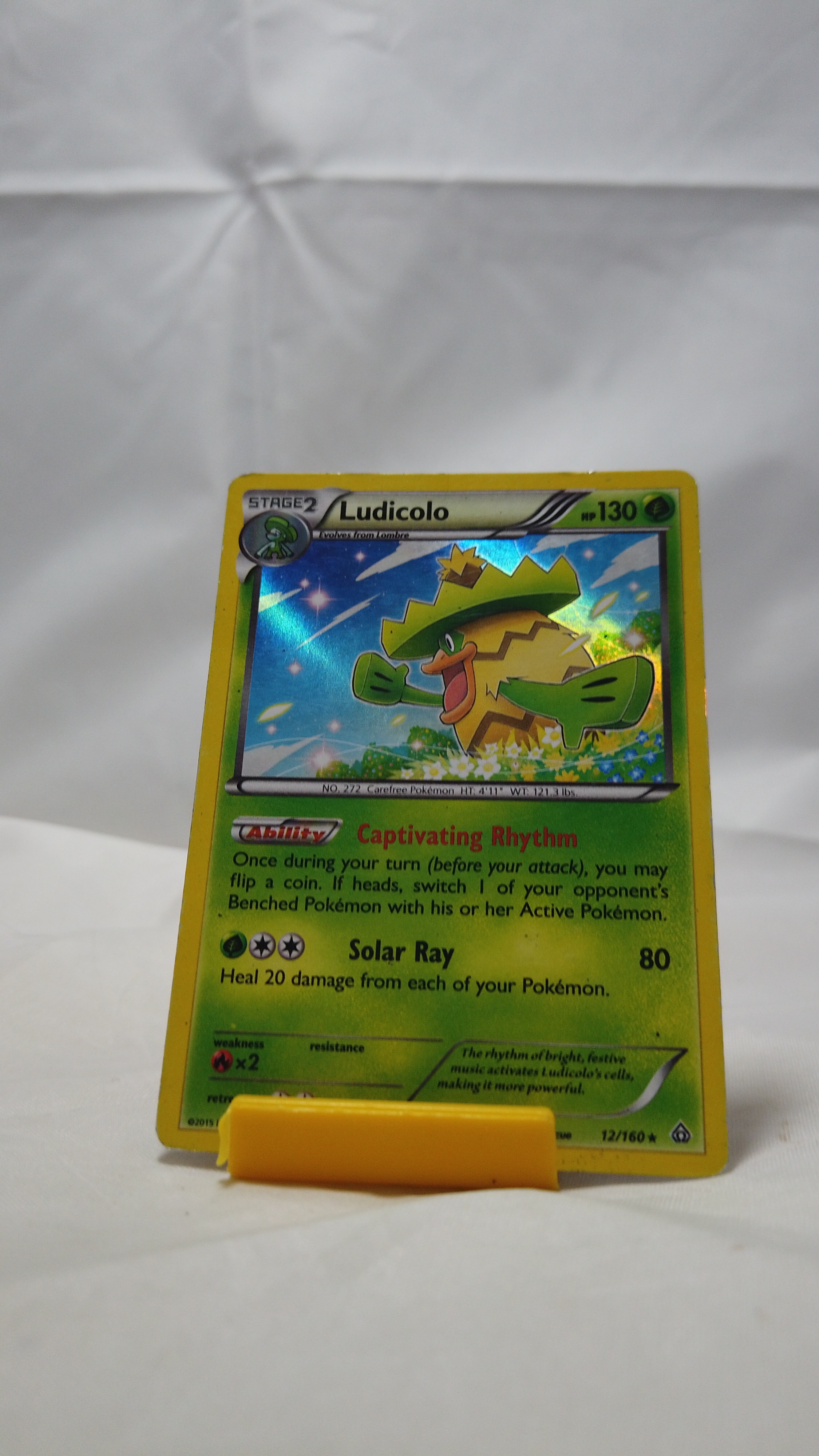 Pokemon Ludicolo 012/160 Primal Clash Holo Rare Damaged