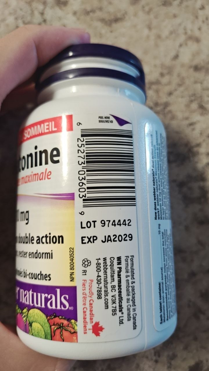 Webber Naturals Melatonin 10mg – 58/60 Tablets – Mostly Full - photo 3