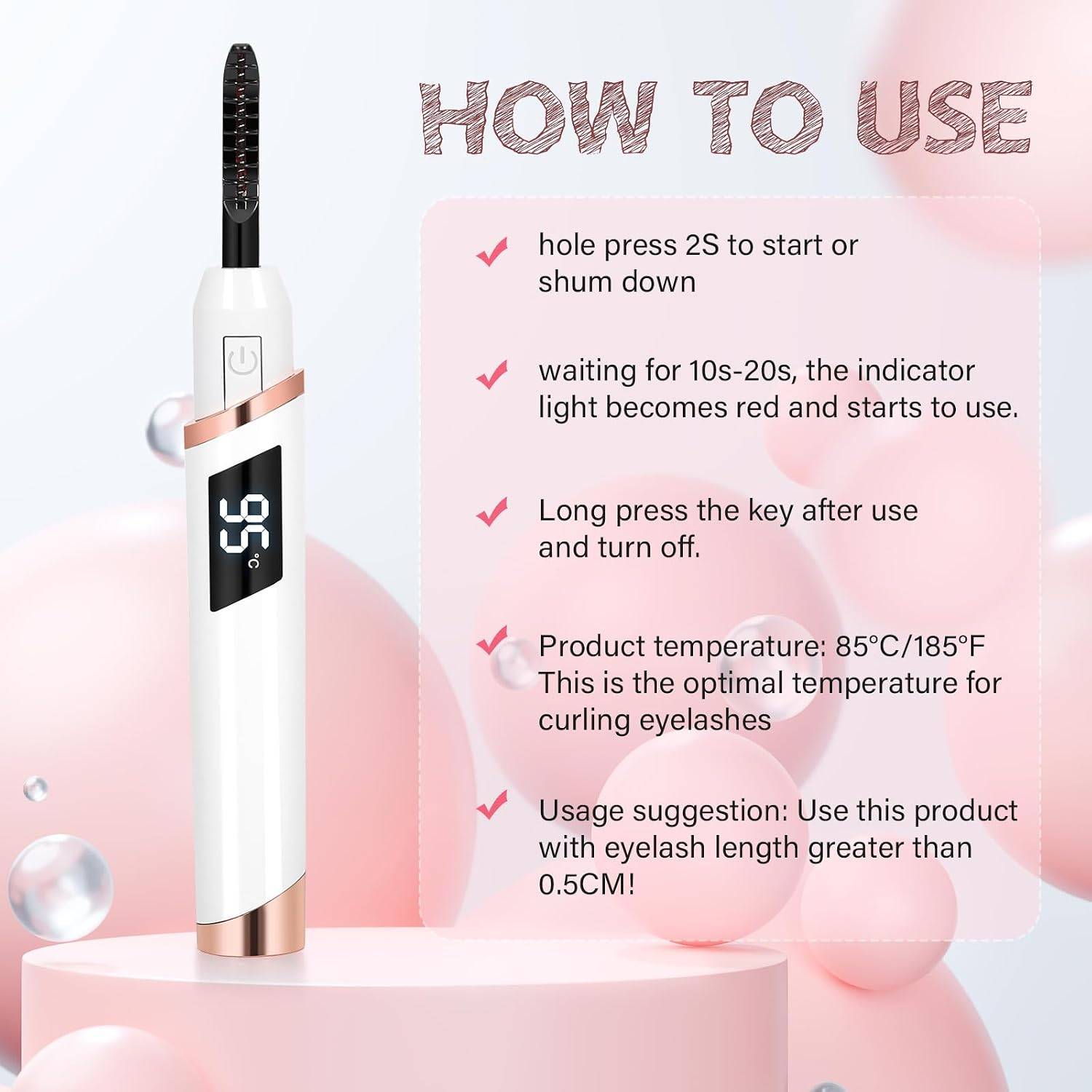 Heated Eyelash Curler for Women - photo 2