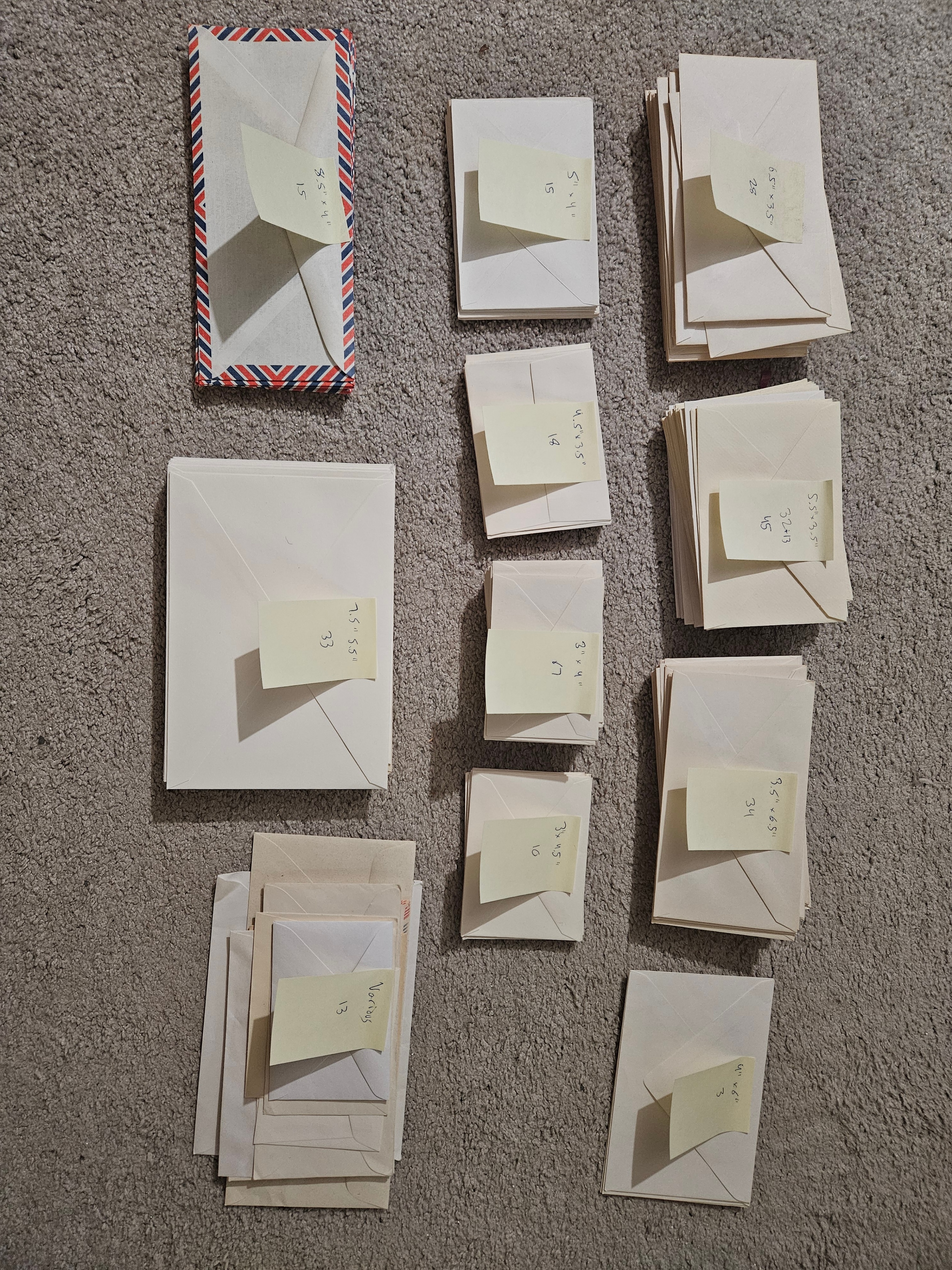 280 Envelopes, Clean & Unused, Various Sizes + Bonus Accessories