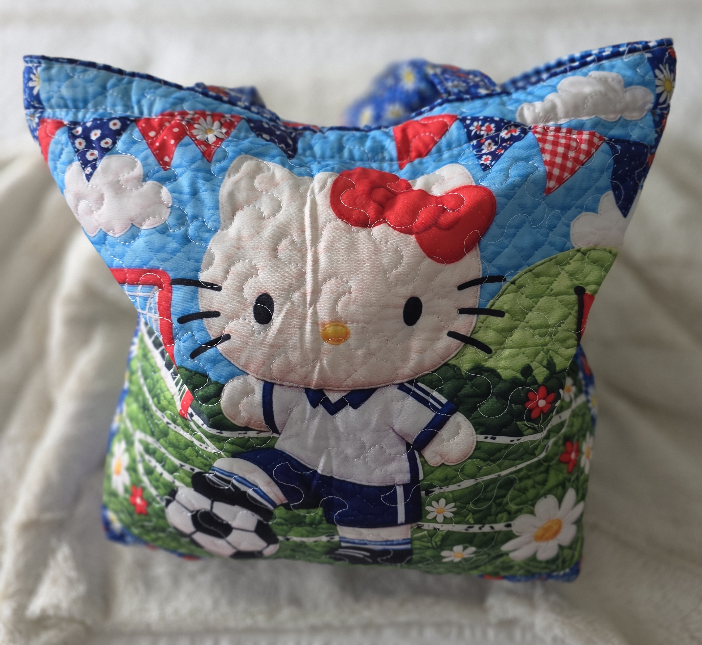 Hello Kitty-"Soccer"-Quilted 2D Medium Sports Themed Tote Bag - photo 2