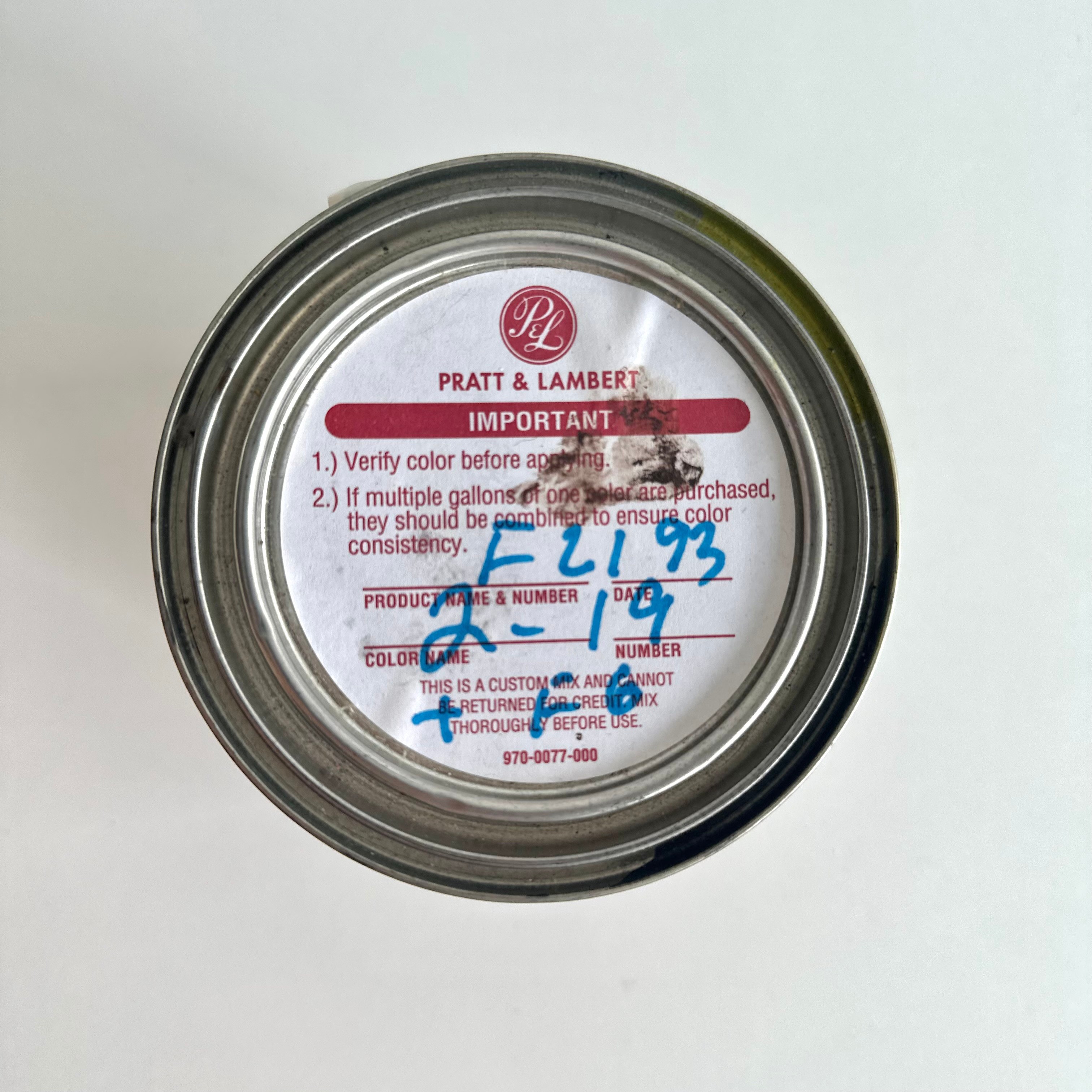 Pratt & Lambert Interior Latex Eggshell Quart - Fedora 2-19 - photo 2
