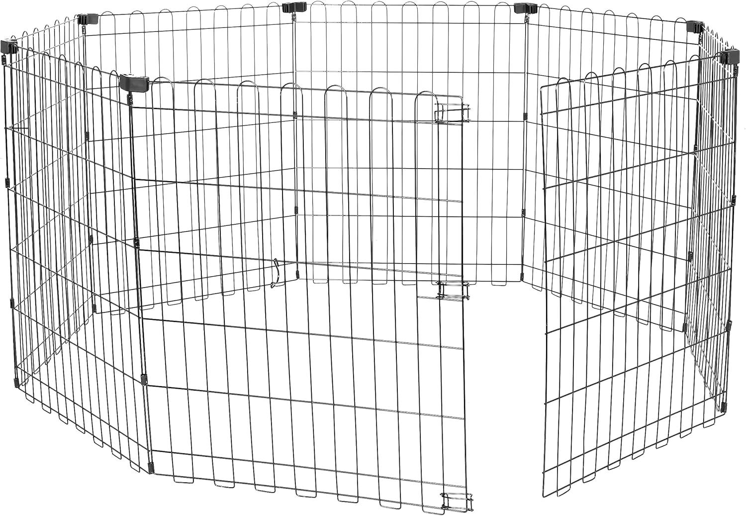 Foldable Octagonal Metal Dog Playpen H30"