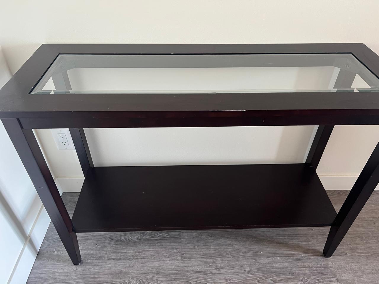 Console Table with Beveled Glass Top