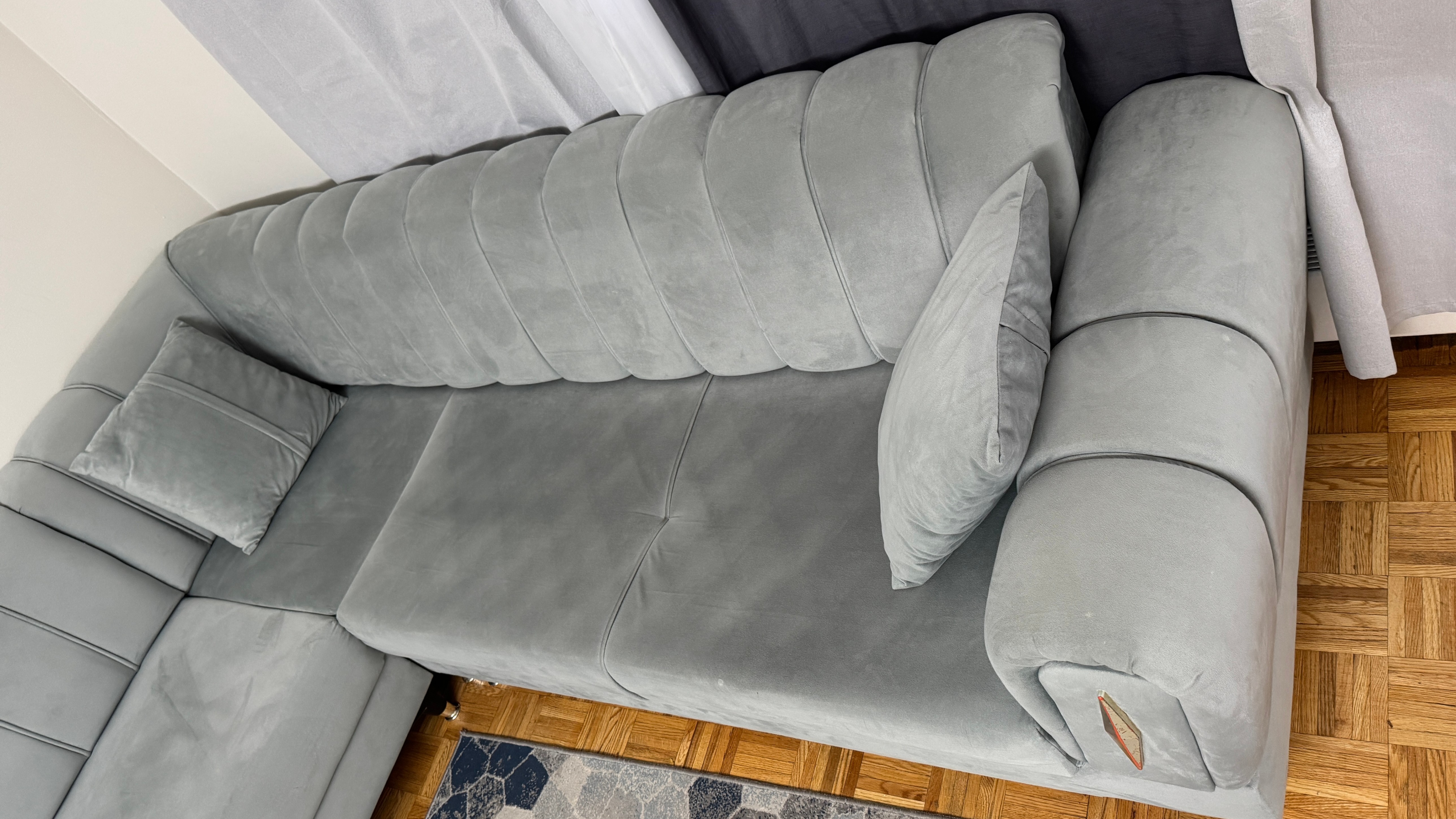 Italian-Style Grey L-Shaped Sectional Sofa – 9ft x 8ft - photo 2