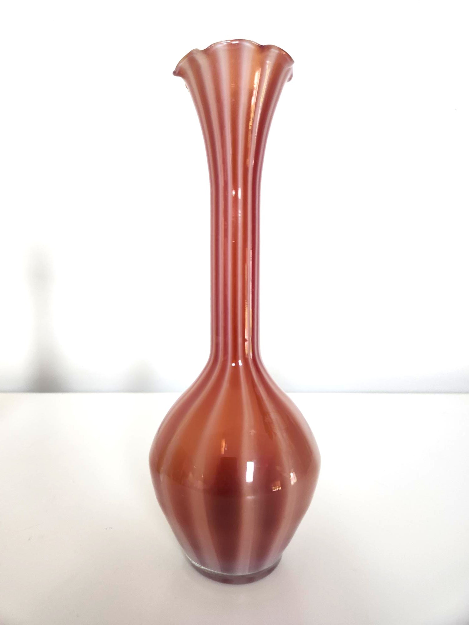 Vintage Art Glass Bud Vases, Yellow & Blood Orange - photo 5