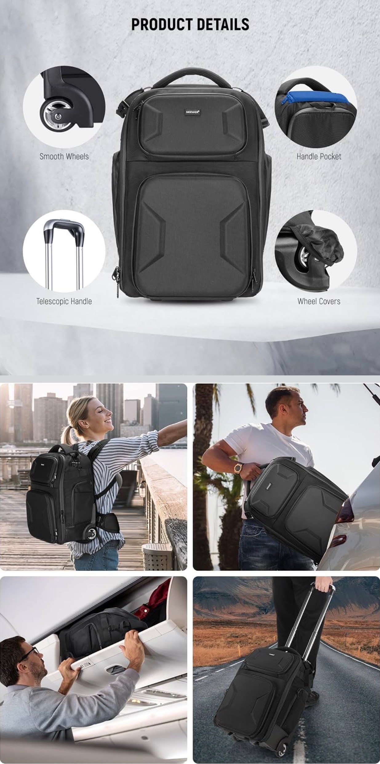 Camera Roller Bag-pack 2-in-1 Detachable Shockproof  Divider Bag - photo 3