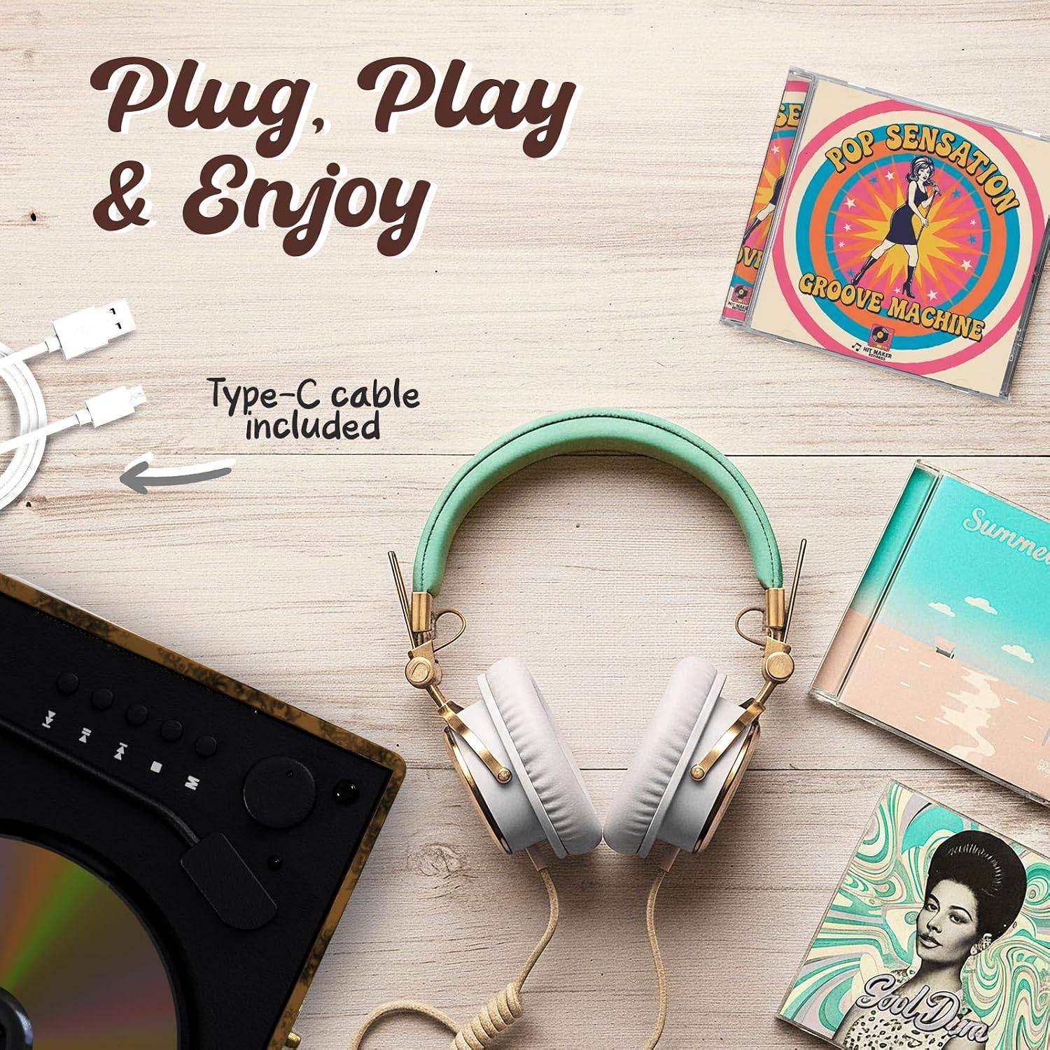 Retro CD Player – Vintage Style CD Player with Speakers - photo 5