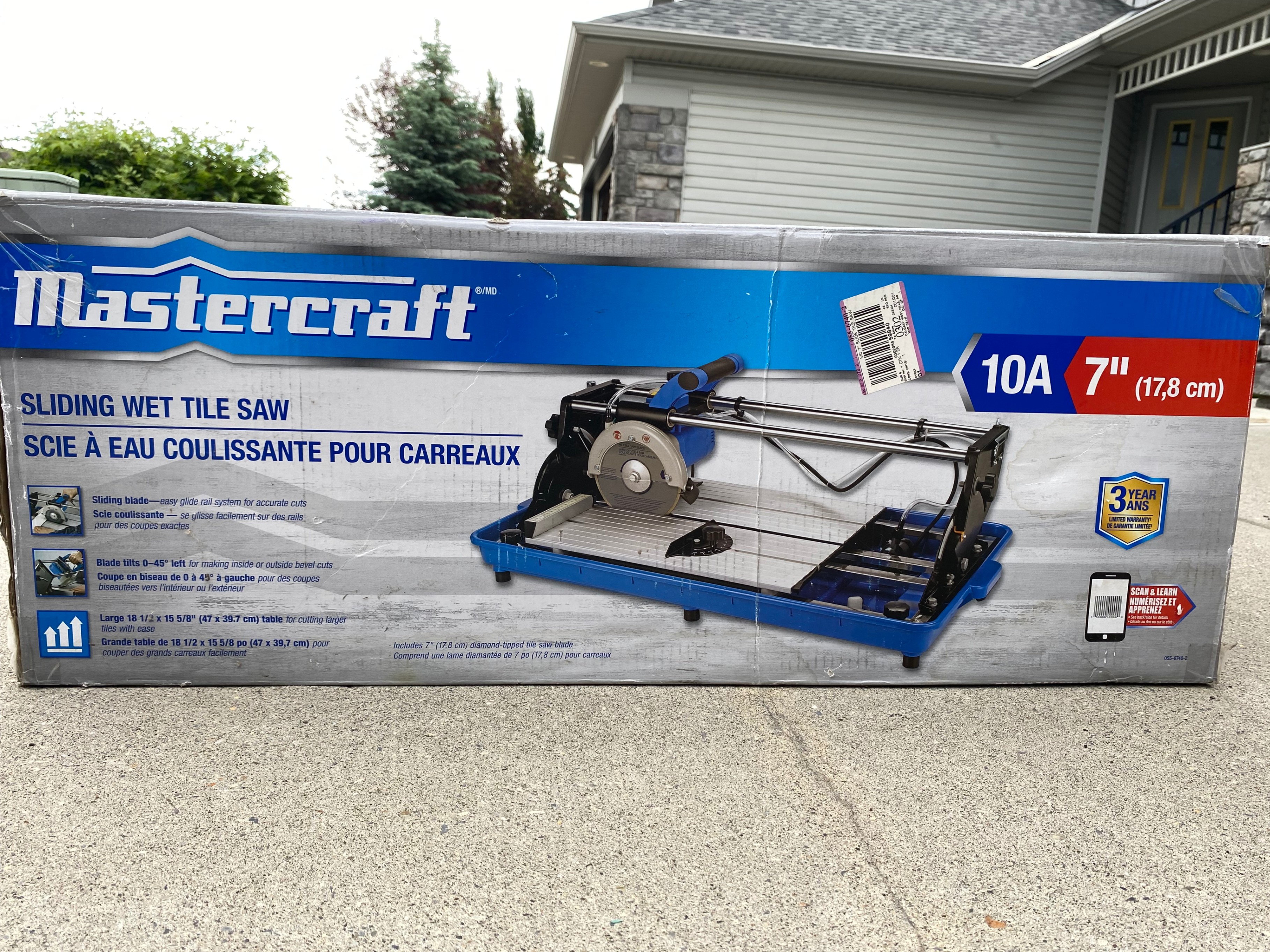 Mastercraft Sliding Wet Tile Saw 7" (17.8 cm) 10A