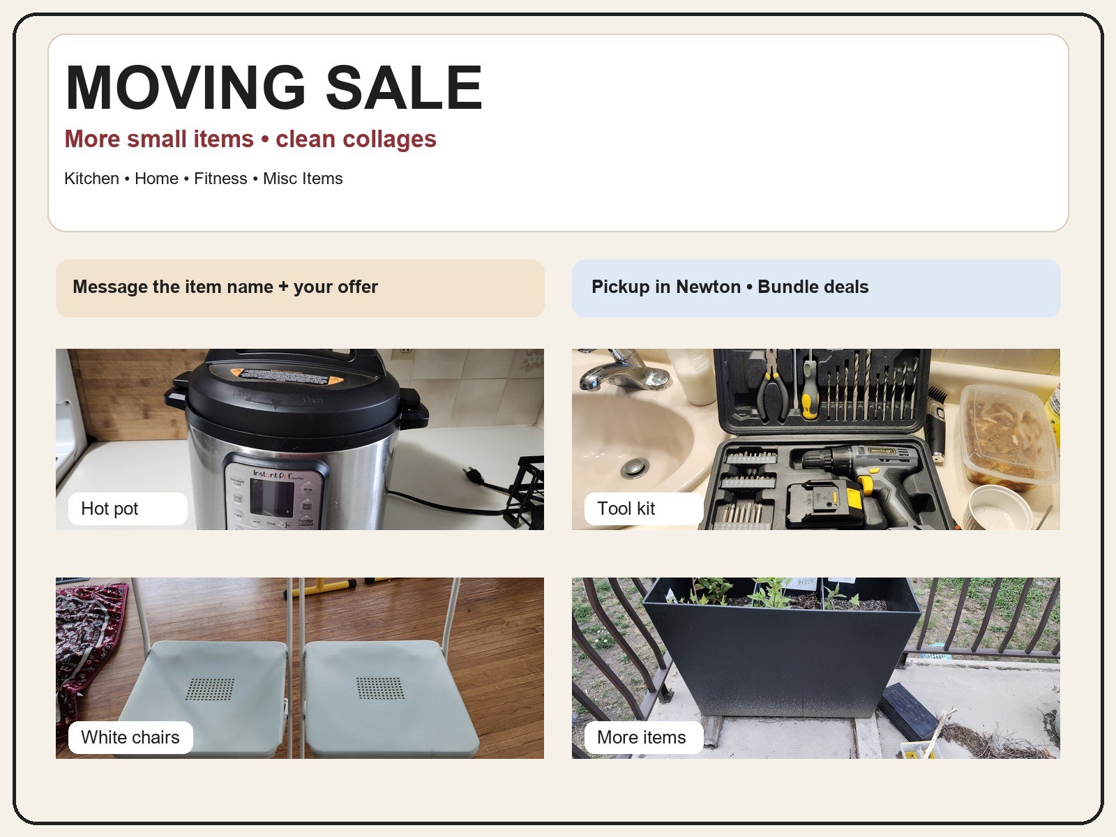 More Moving Out Sale - Kitchen, Home & Small Items