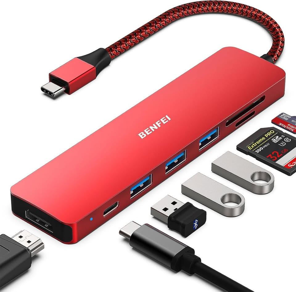 BENFEI USB C HUB 7-in-1, USB-C HUB Multiport Adapter with HDMI