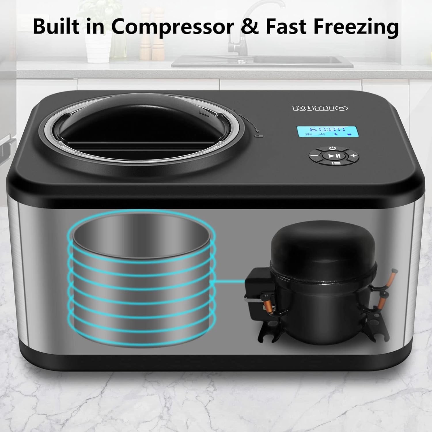 1.6-Quart Automatic Ice Cream Maker with Compressor - photo 5