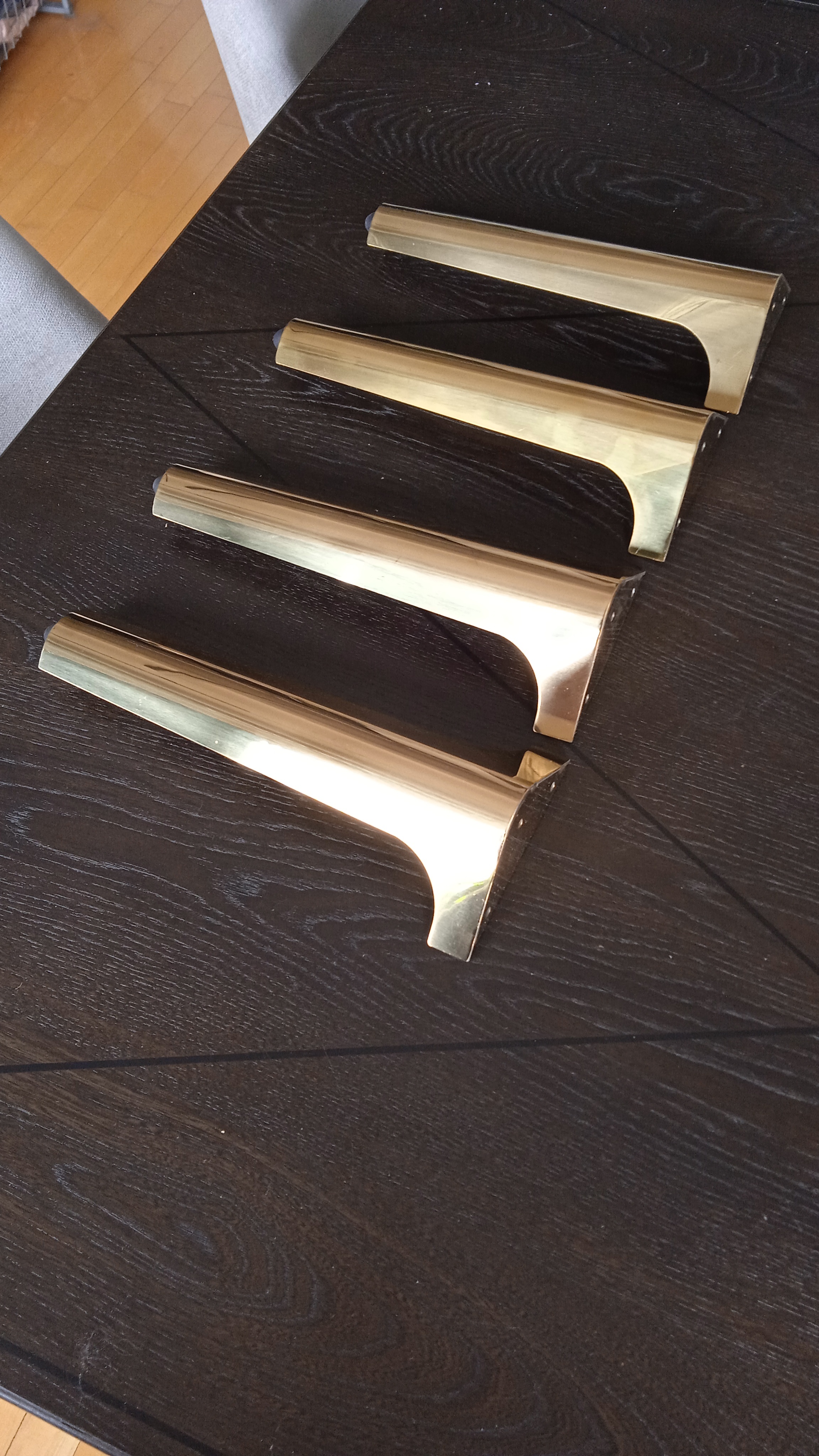 Gold Polished Furniture Legs - Set of 4 - NEW - photo 2