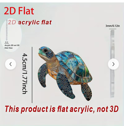 Cute 2D Acrylic Turtle Earrings - photo 2