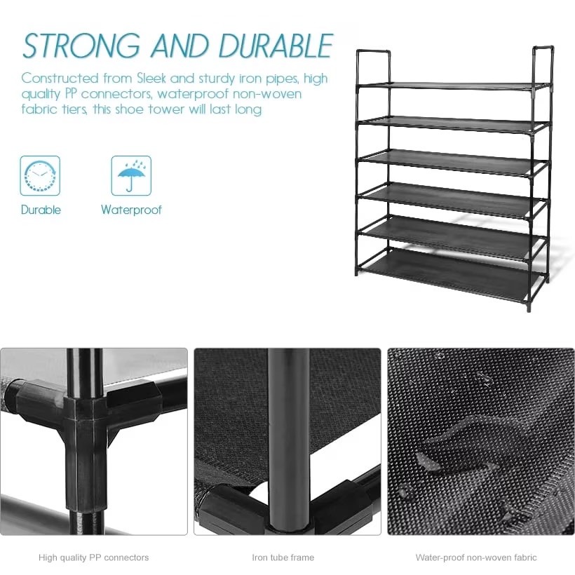 6-Tier Stackable Space Saving Shoe Rack - photo 3