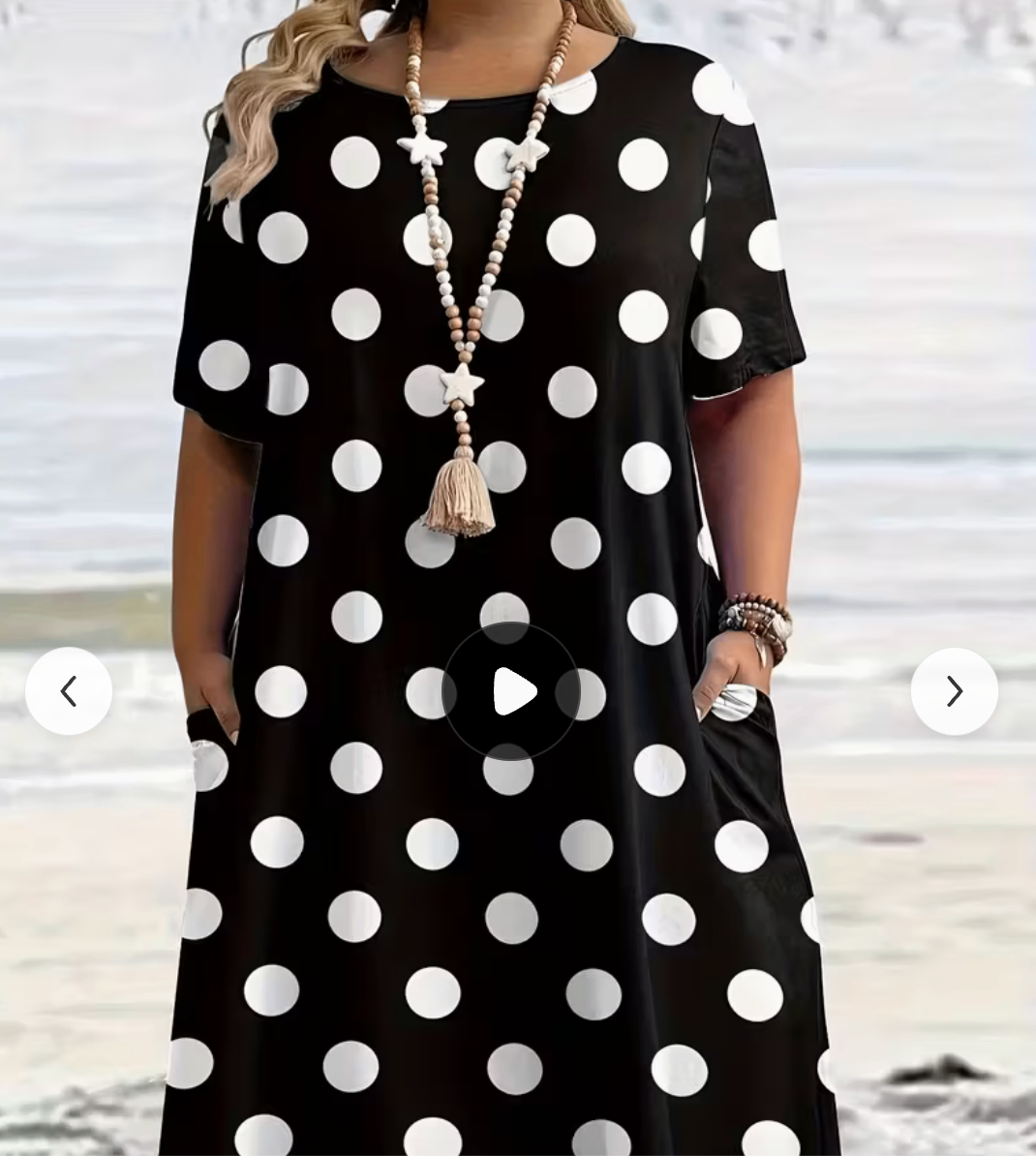 ROBE A POIS BLANC SUR NOIR 2XL 20 C$29 C$