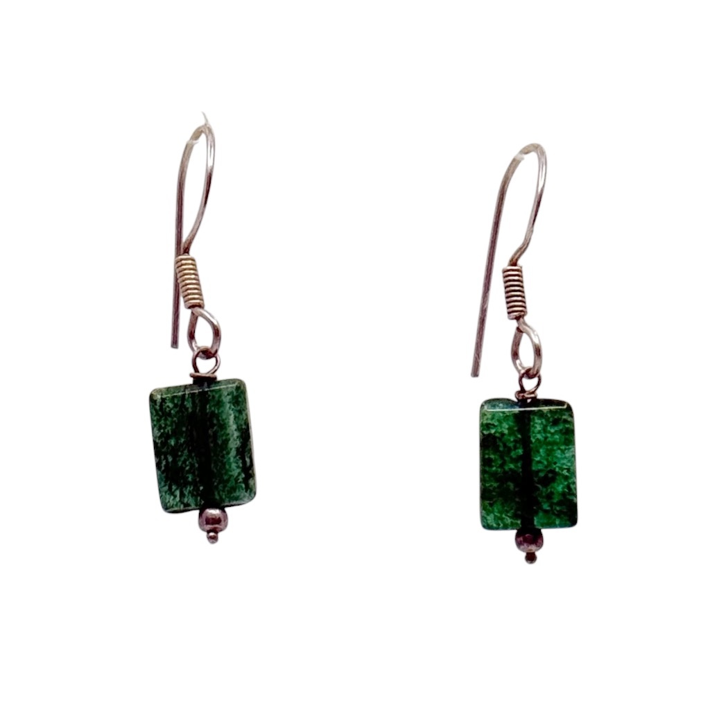 Sterling silver aventurine bead drop earrings - photo 3