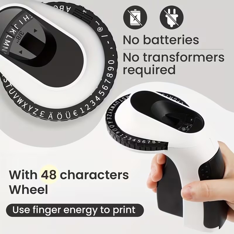 Embossing Label Maker - Black/White with 6 Tapes - photo 3