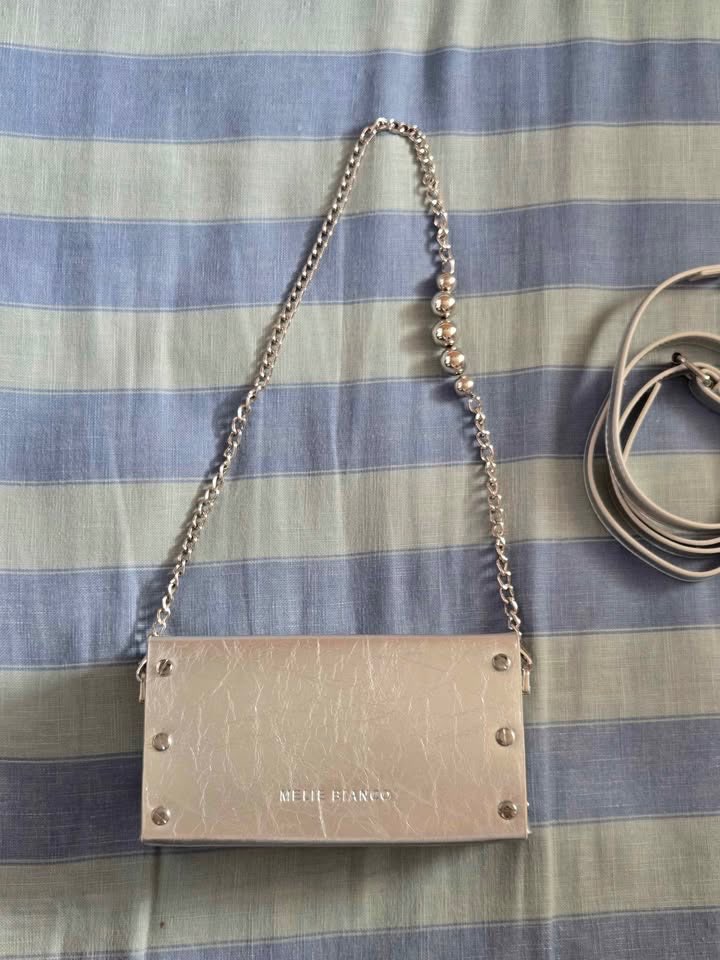 MELIE BLANCO SILVER CLUTCH/SHOULDER/CROSSBODY BAG - photo 3