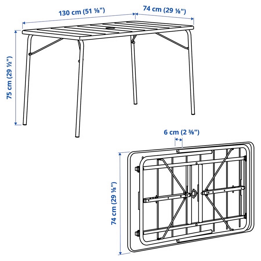 TORPARÖ Table and 4 armchairs, outdoor, foldable white/white - photo 2