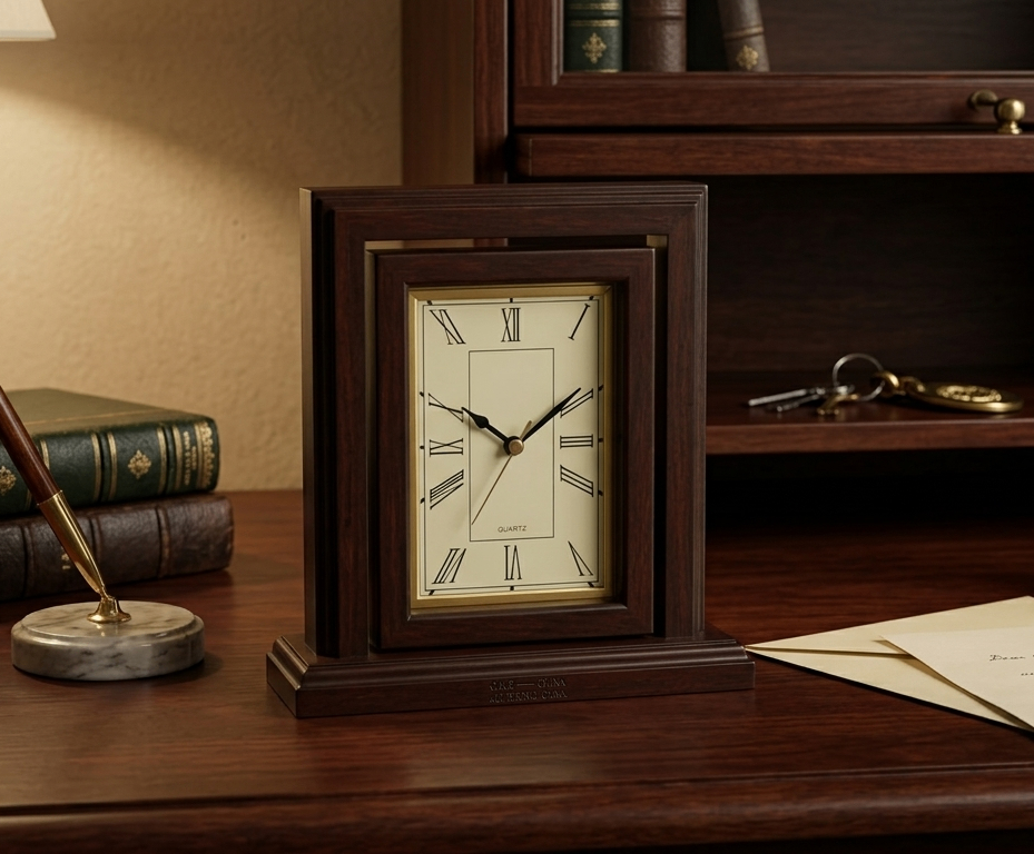 Vintage Style Wooden Mantel Clock
