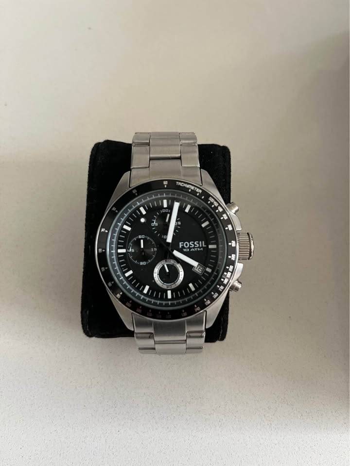 Fossil Quartz Watch CH2600 Men 100m Silver Steel Chronograph - photo 2